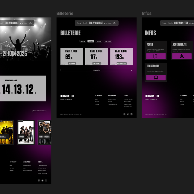 screenshot du site web